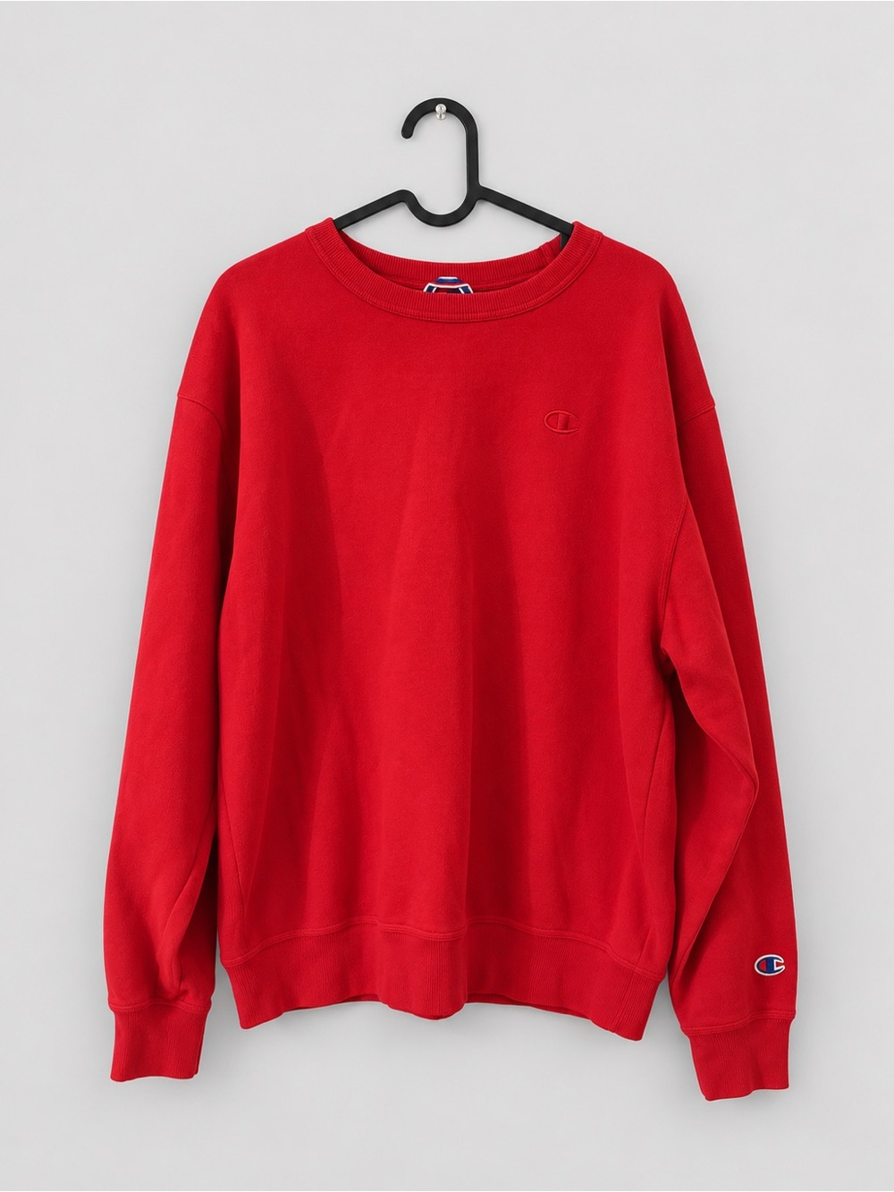 Champion Red Crewneck Sweatshirt Men’s Large Embroidered Logo